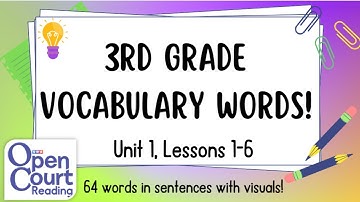 Open Court Reading- 3rd Grade Vocabulary Words UNIT 1 (Definitions + Sentences) | ESL CLASS FOR YOU!