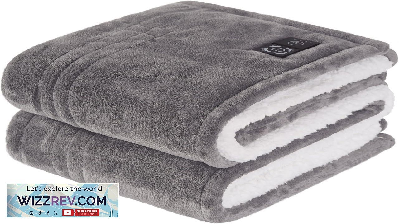 Одеяло-подогрев Sealy со встроенным кнопочным управлением, двустороннее, из фланели в шерпу