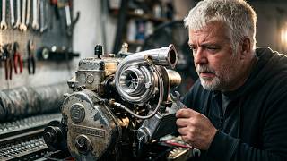 The start of turbo converting an old husqvarna engine.
