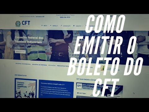 Como emitir o boleto do CFT (antigo CREA) 2022 Técnicos Industriais