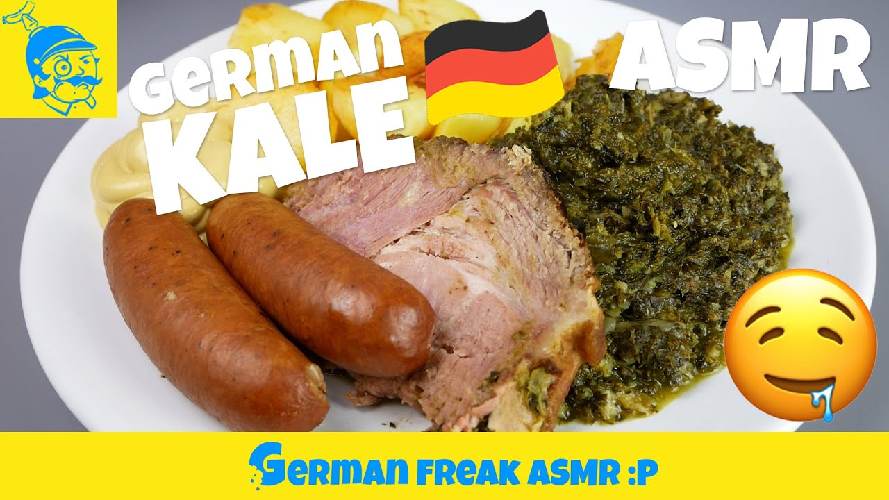 ASMR eating no talking: kale and smoked sausage (Grünkohl)!🇩🇪