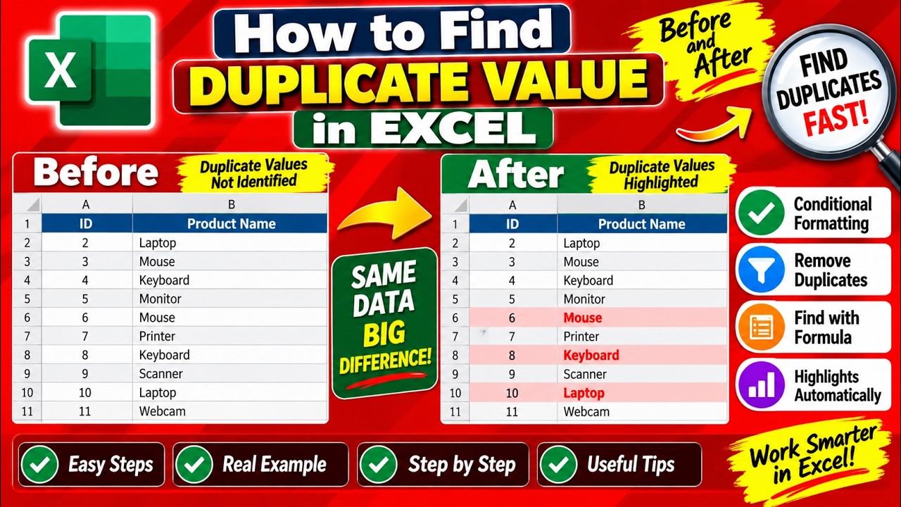 How to find Duplicate Value in Excel |how to find duplicates in excel ...
