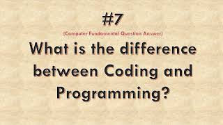 What is the difference between Coding and Programming | Coding and Programming | #youtubevideo