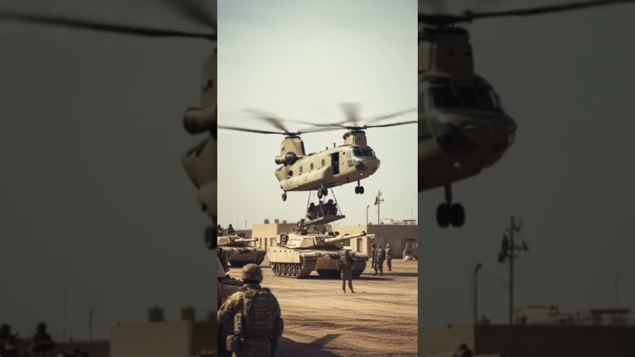 A Chinook landing in an army base with reinforcements i hope they can get the job done