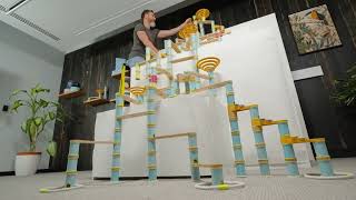 We built a mega bamboo Marble Run!