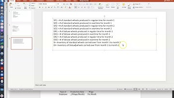 Linear Programming Production Scheduling Formulation