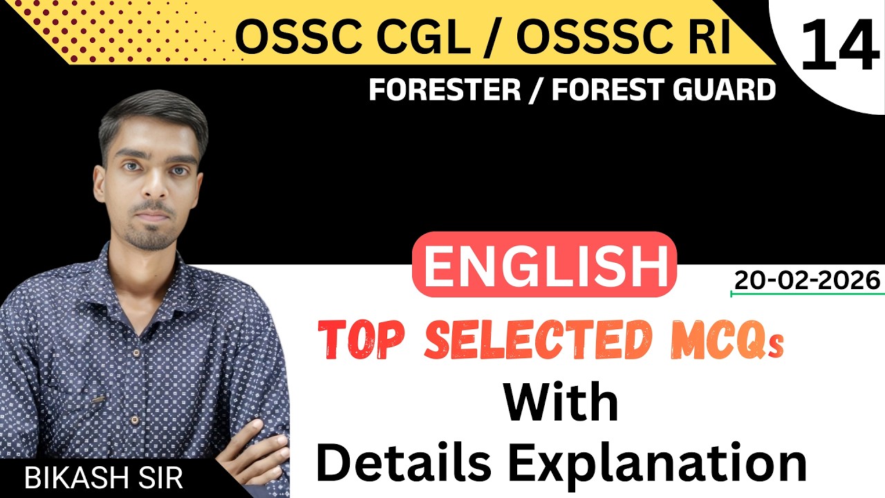 OSSC CGL | OSSSC RI ARI | SELECTED MCQs #bikashsirenglish7 #bikashsir #englishgrammar #ossc #osssc