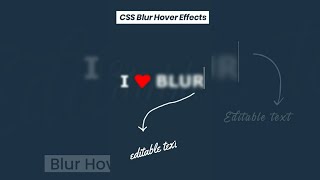 CSS Editable Text Blur on Hover #shorts