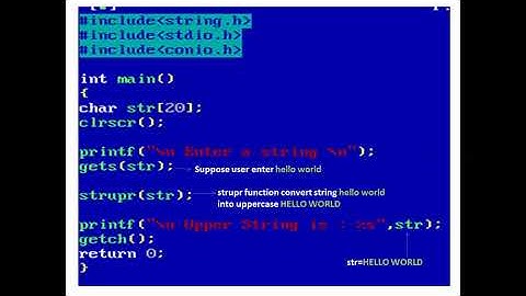 Program to convert a given string into uppercase using strupr() function
