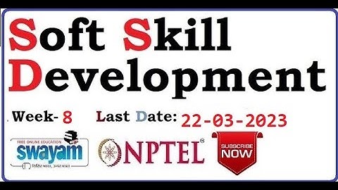 Soft Skill Development || NPTEL week 8 assignment answers 2023 #nptel #softskills #