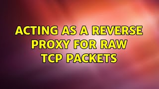 Ubuntu: Acting as a reverse proxy for raw TCP packets