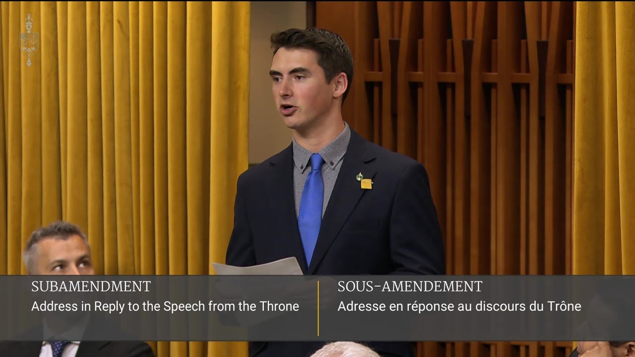 Jacob Sawatzky speaks for the first time in Parliament