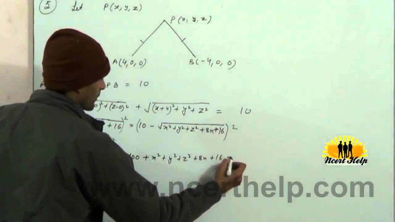 Find the equation of the set of points P, the sum of whose distances