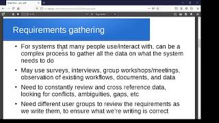 Requirements and specifications