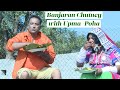 Banjaran Tomato Garlic peanut Chutney - Poha Upma with  Banjaran Bujji - Leaf Plate Making -Organic
