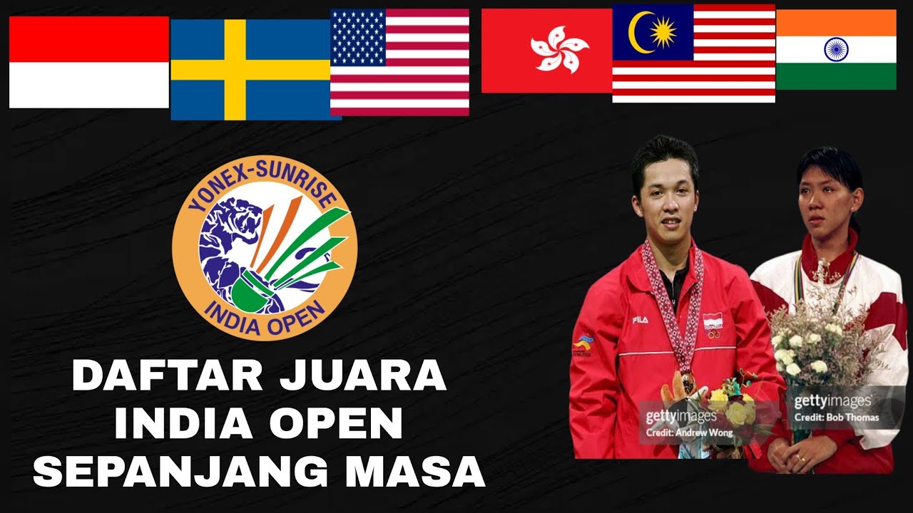 Daftar Juara INDIA OPEN Tunggal putra & Putri Sepanjang masa - Juara INDIA OPEN sejak 1973