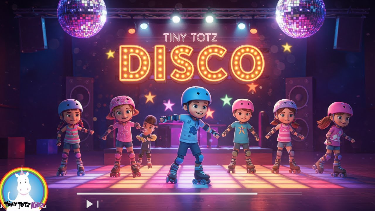 Roller Disco | Let's Roll | Fun Kids' Song | Disco |Get Your Wheels on and Dance | Tiny Totz Kidz