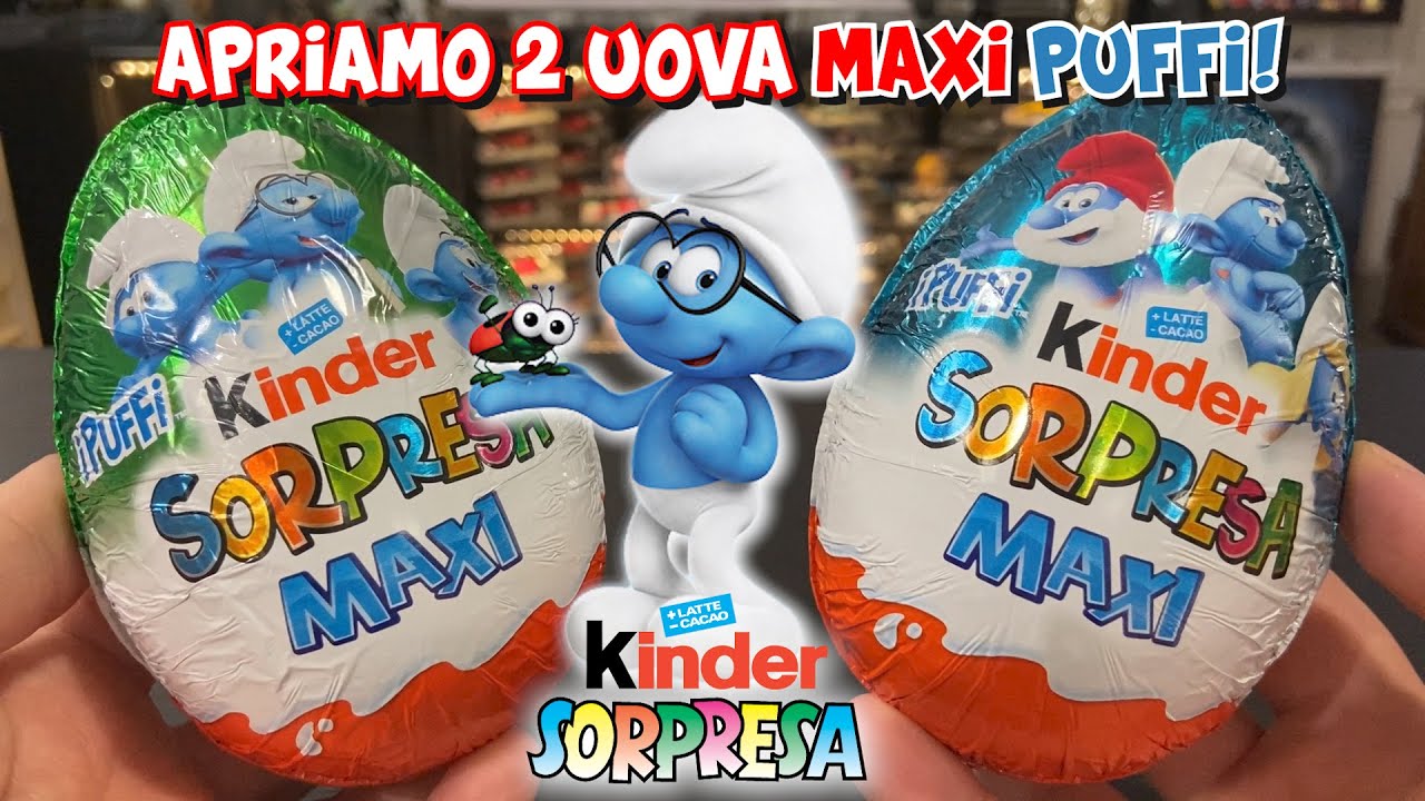 KINDER SORPRESA MAXI PUFFI 2022! 🍄 APRIAMO 2 MAXI UOVA!