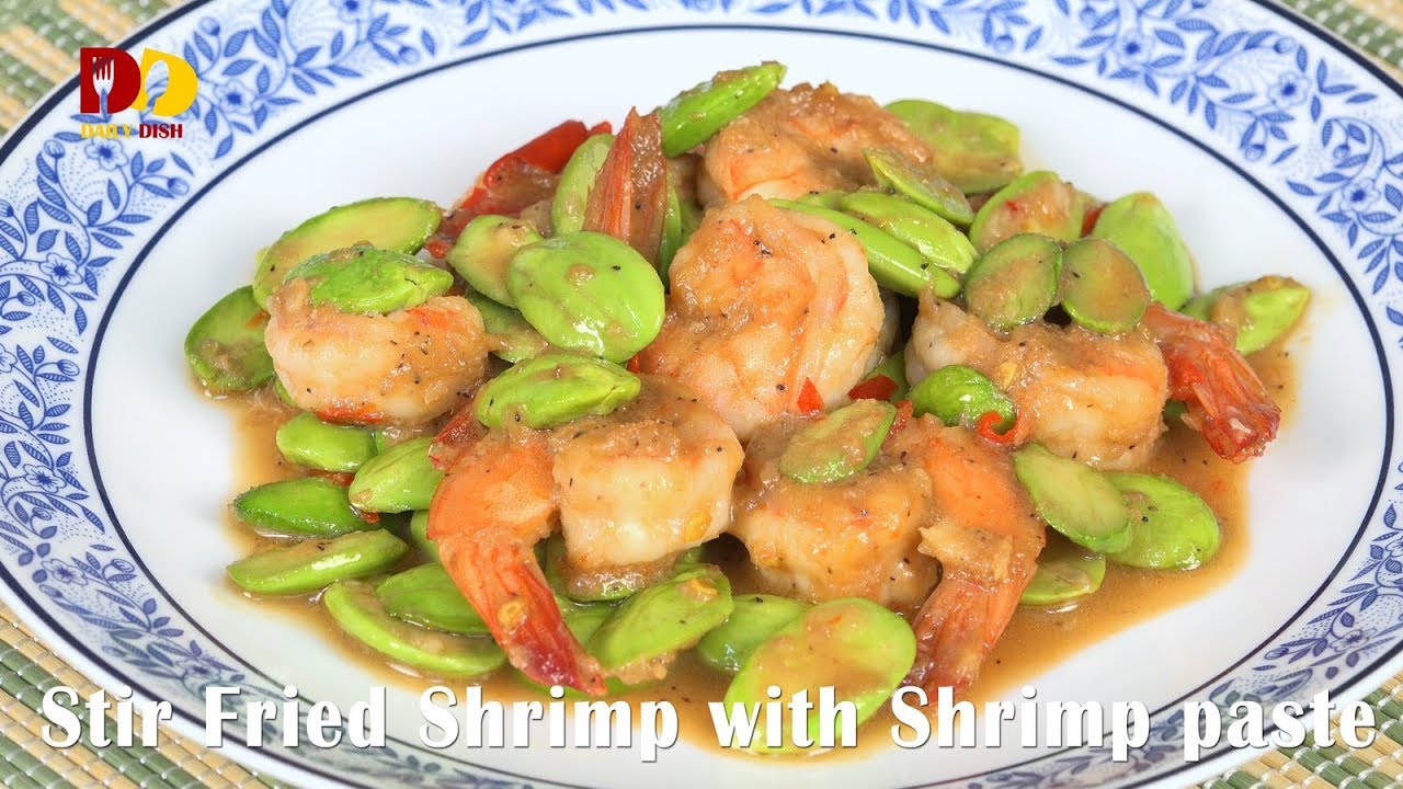 Stir Fried Shrimp with Shrimp Paste | Thai Food | Goong Pad Gapi | กุ้งผัดกะปิ