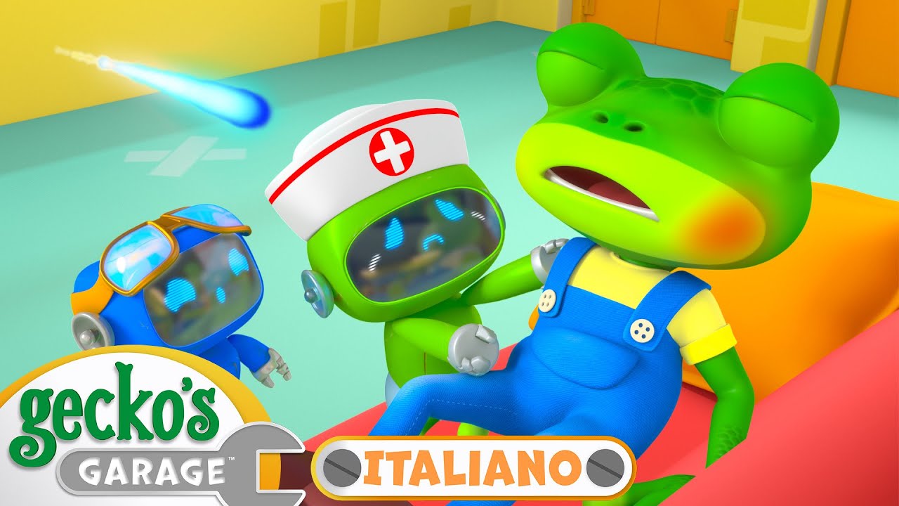 Amore Geco Malato!🐸Garage di Gecko in Italiano🐸Cartoni di Macchine