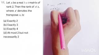 Linear algebra, vector spaces, rank of matrix