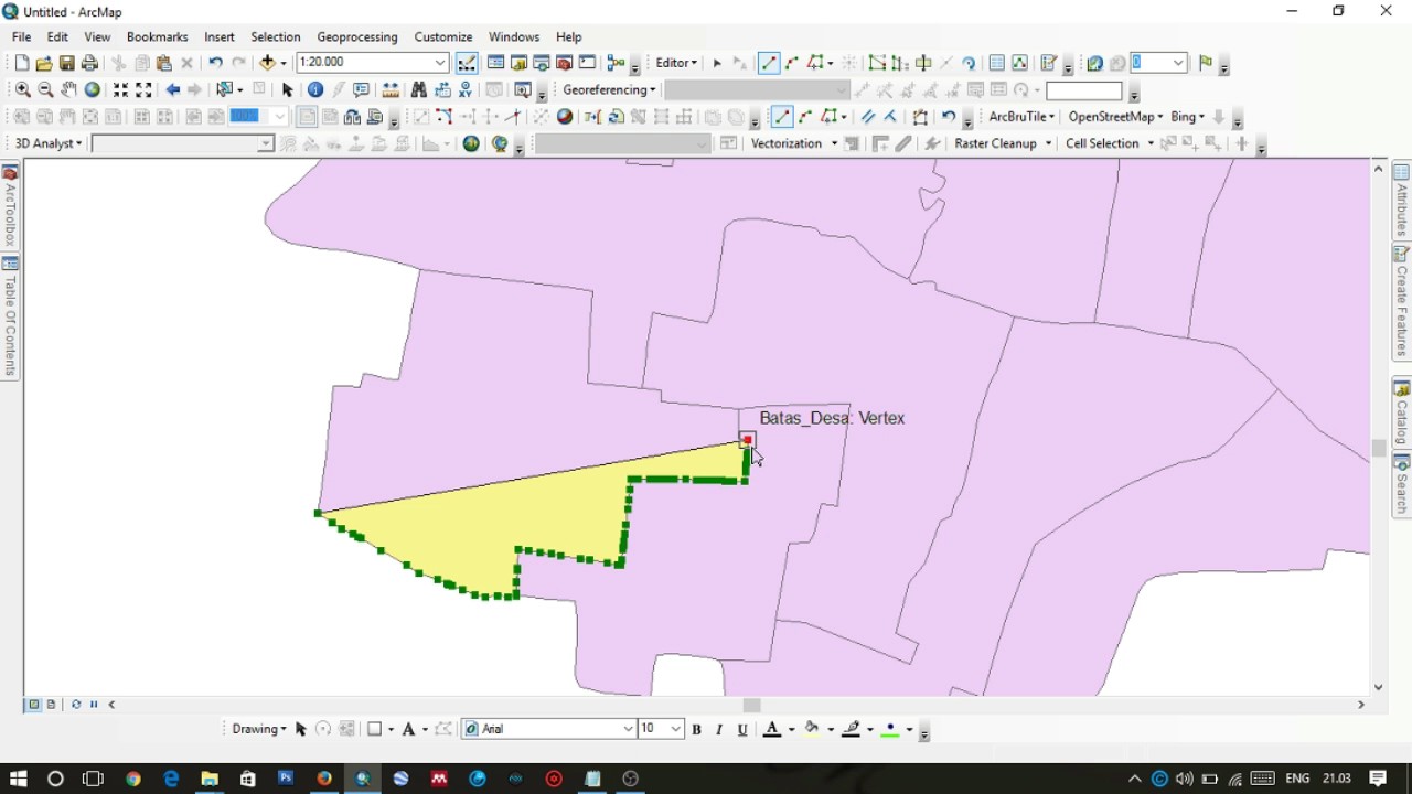 Tutorial Digitasi Otomatis Pada Arcmap - YouTube