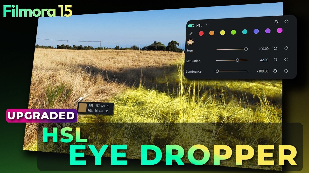 Filmora 15 HSL Eyedropper Tool Explained | Precise Color Control