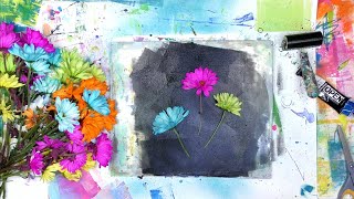 Botanical Gel Printing with Crazy Daisies