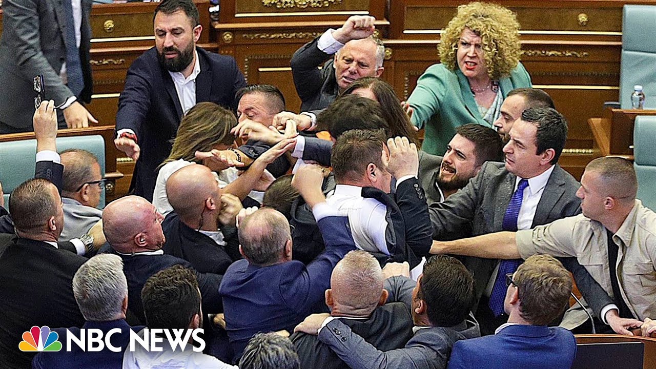 Watch: Kosovo parliament session descends into fistfight