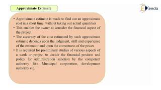 Introduction to Approximate Estimate and Its Purpose