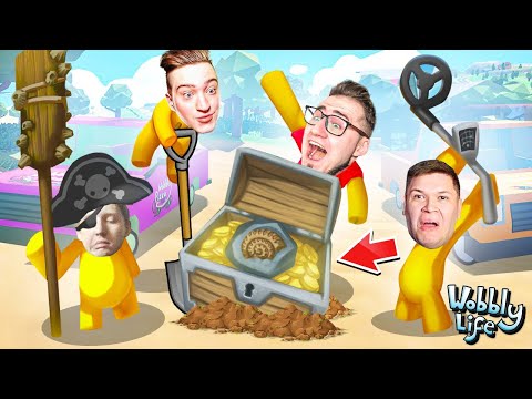 ОТКОПАЛИ САМЫЙ РЕДКИЙ СУНДУК С СОКРОВИЩАМИ! ОХОТА ЗА ЗОЛОТОМ И ОБНОВЛЕНИЕ В WOBBLY LIFE