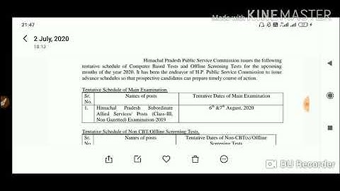 HPPSC Exam Schedule For HP Allied Services & HAS 2020 !