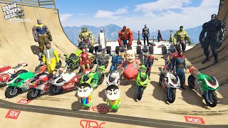 GTA 5: FRANKLIN AND AVENGERS ARMY WITH SUPERBIKES ON 