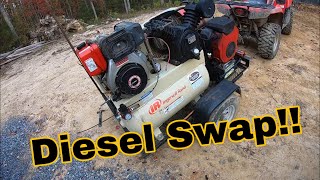 Buying The Cheapest Gas Air Compressor On Marketplace And Installing a Diesel Motor