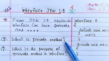 Interface JDK 1.9 in Java | private method in interface(Java)
