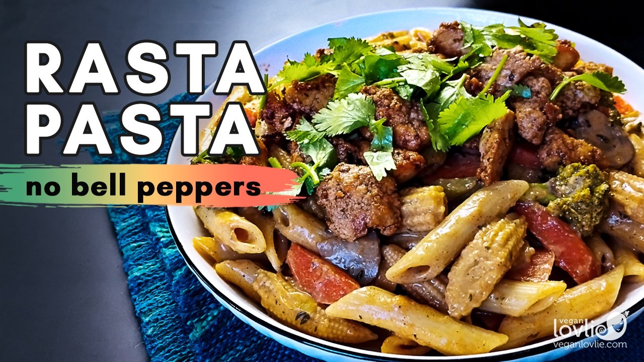 Rasta Pasta with Jerk Tofu | Creamy Vegan Jamaican-Inspired Pasta