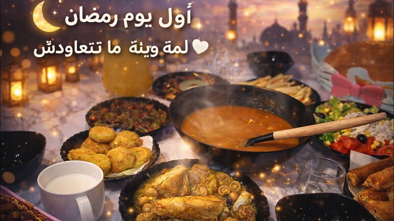  مائدة أول يوم رمضان 😍 درناها بسيطة وخرجت تحفة!