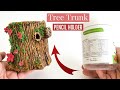 DIY Idea - Beautiful Tree Trunk Air Dry Clay Tutorial - Pencil Holder or Planter