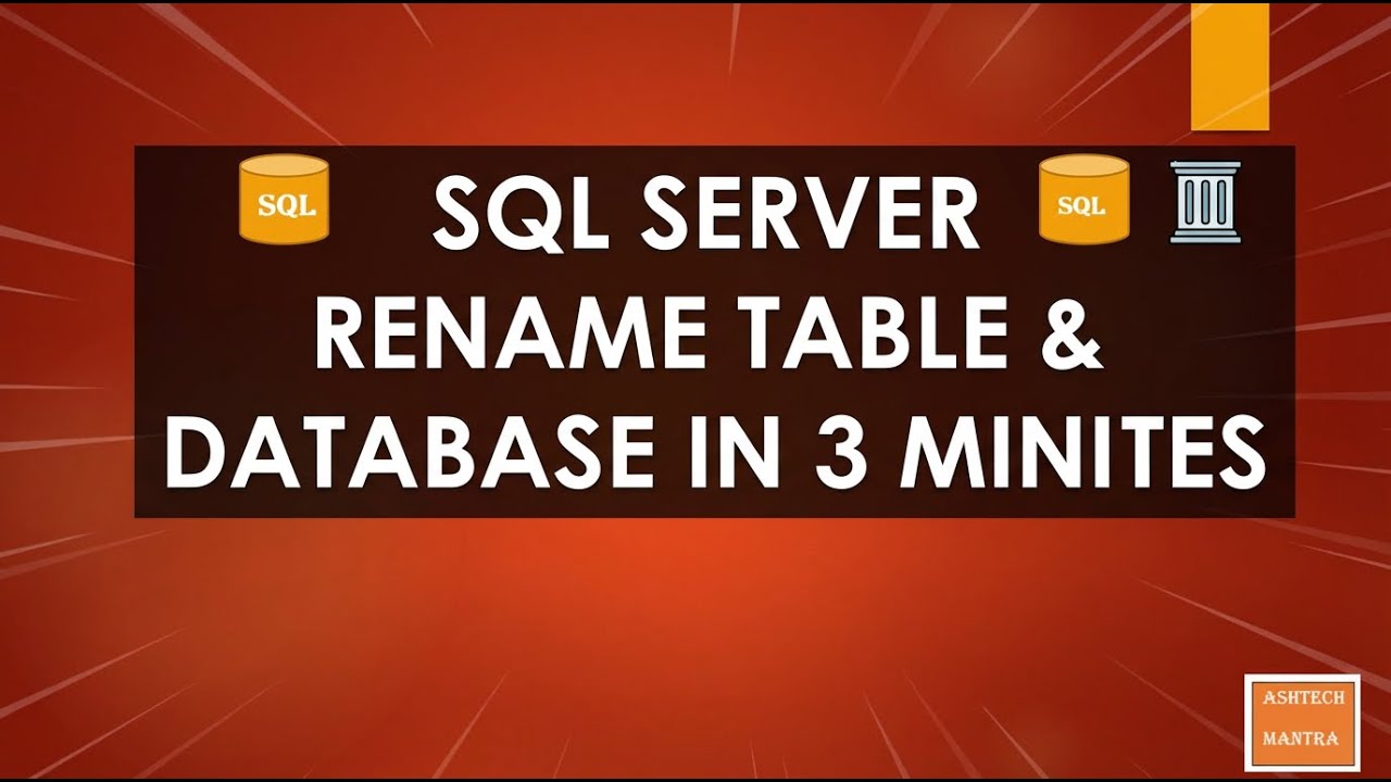 How to Update Column Name and Rename Table in SQL Server? - YouTube