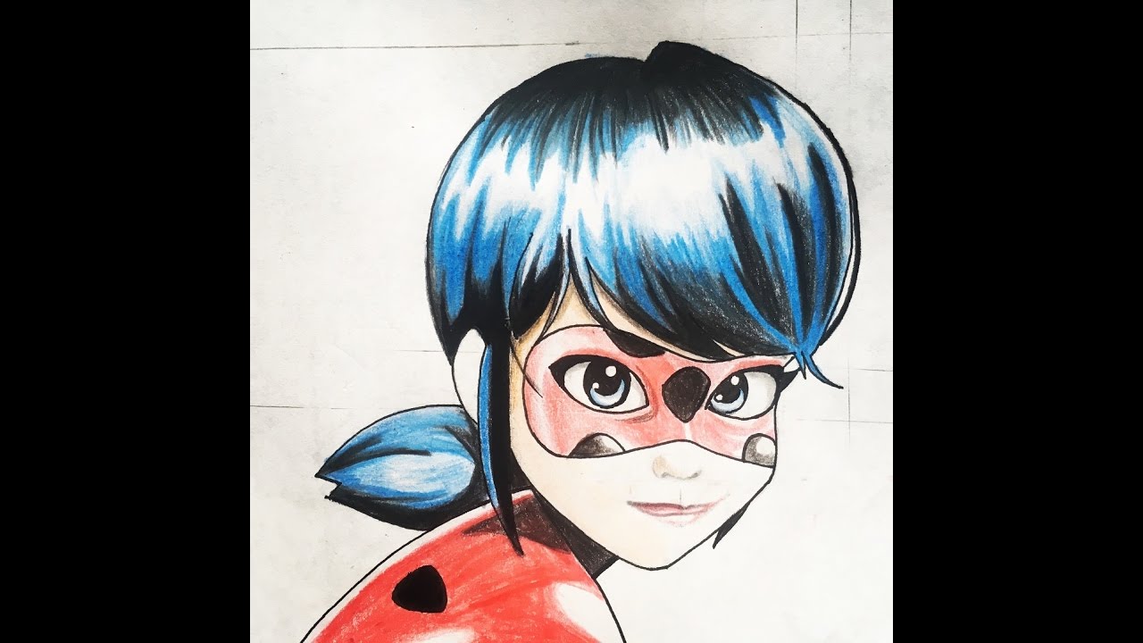 How to draw Miraculous ladybug (step by step tutorial) - YouTube