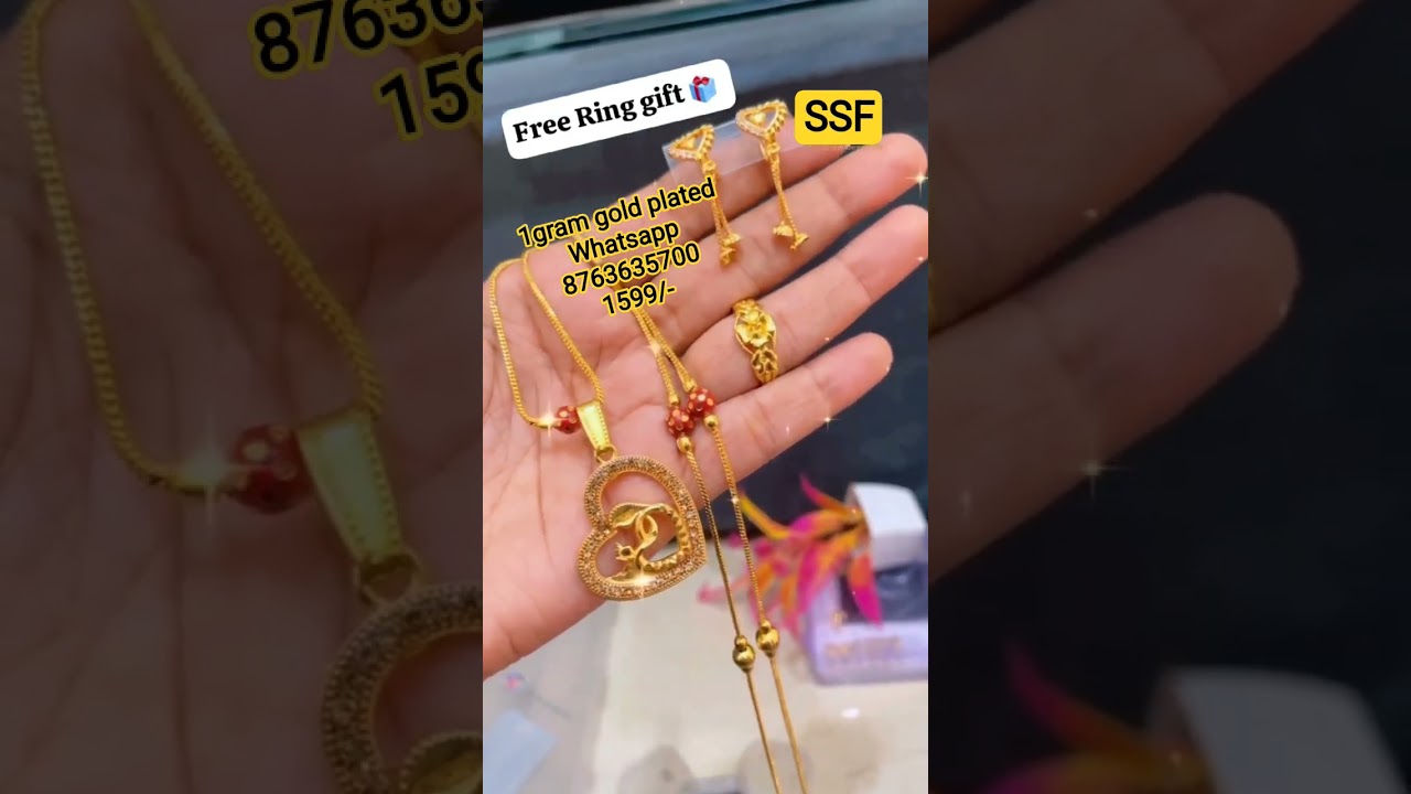 1gram gold plated chain pendent collection with earrings collection 