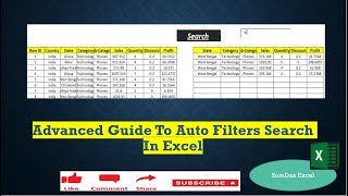 Advanced Guide to Auto Filters Search In Excel #SumDax #Excel #GoogleSheets