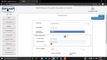 #8 EWARP  (digital checklist - Manager Console) -CREATE NEW TASK