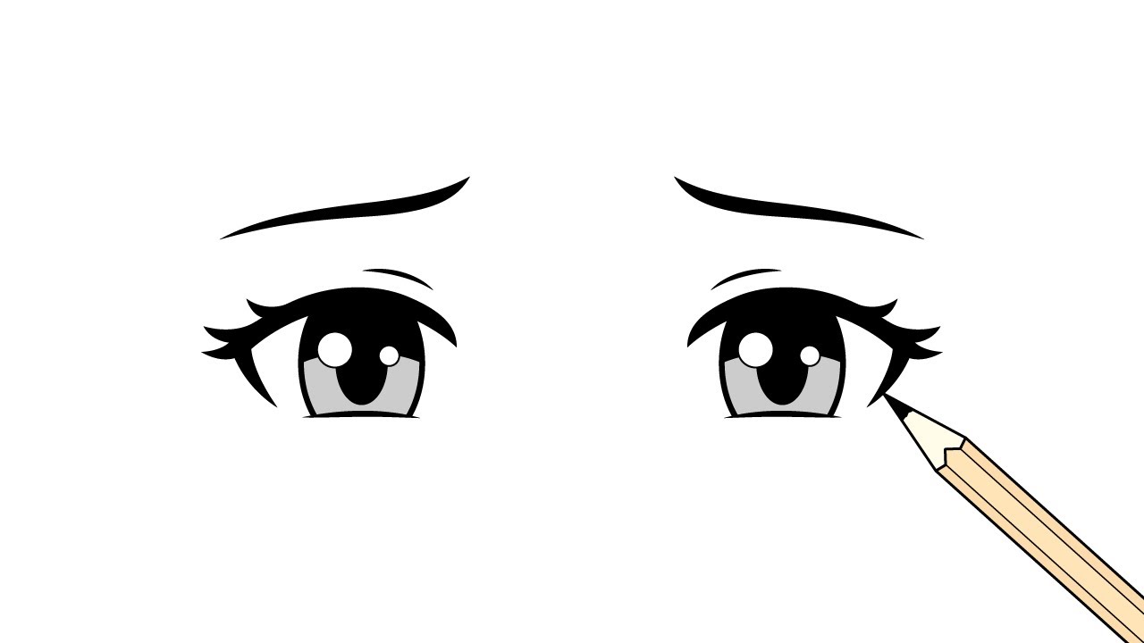 How to Draw Manga Eyes (Woman / Both Eyes)