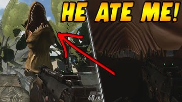 I GOT THE DINOSAUR TO EAT ME!! (Exploring Outside Bo2 Maps!)