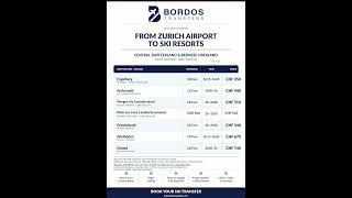 FROM ZURICH AIRPORT TO SKI RESORTS. Enjoy private ski transfers with Bordos Transfers.