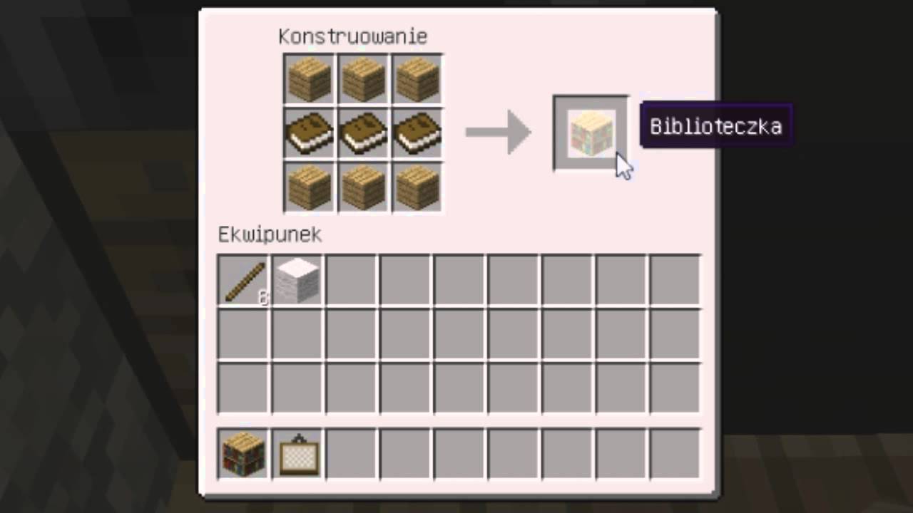 Jak Zrobic Kartke W Minecraft Jak zrobić biblioteczkę i obraz w minecraft - YouTube