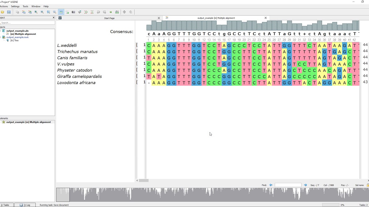 Basic example using UGENE to build a phylogenetic tree - YouTube