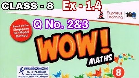 Class 8 Wow Maths Book Solution Ex 1.4 Q No. 2 & 3 Rational Numbers Cbse/Icse By Vishwajeet Sir
