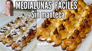 MEDIALUNAS RELLENAS CON DULCE DE LECHE-SIN MANTECA